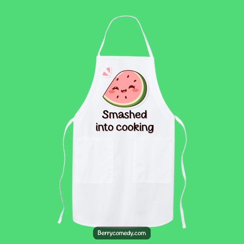 Funny Watermelon Bounce Apron: Giggling Squashed Chef Gift!