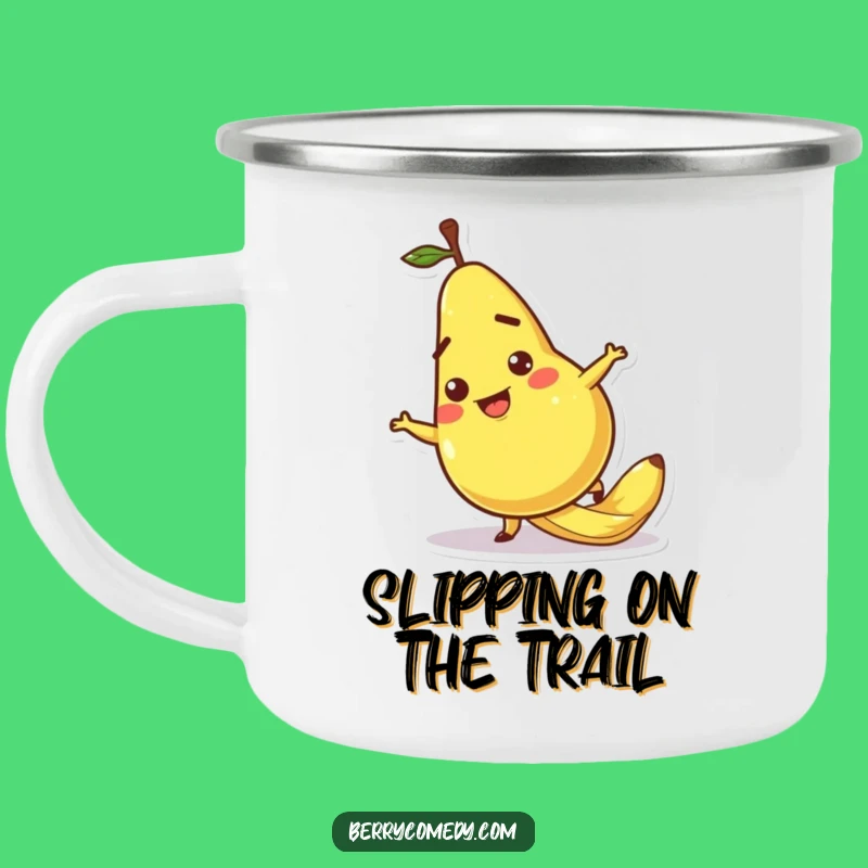 Funny Pear Slipping Banana Peel Camping Mug: Adventure-Ready and Hilarious Gift