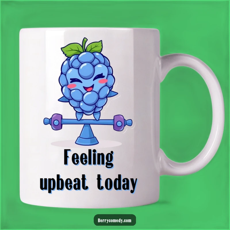 Funny Blue Raspberry Teeter-Totter Mug: Mischievous Wink, Hilarious Gift!