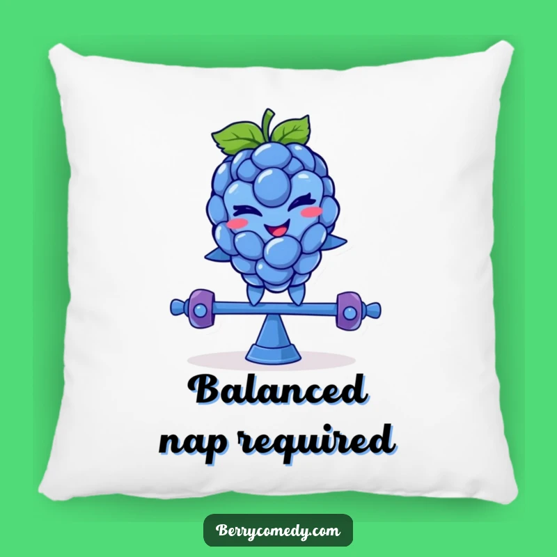 Funny Blue Raspberry Teeter-Totter Pillow: Mischievous Wink Cushion, Gift!
