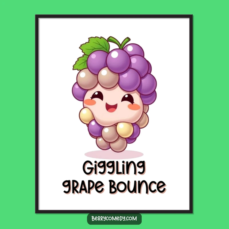Funny Giggling Grape Cluster Digital Art: Instant Playful and Hilarious Gift