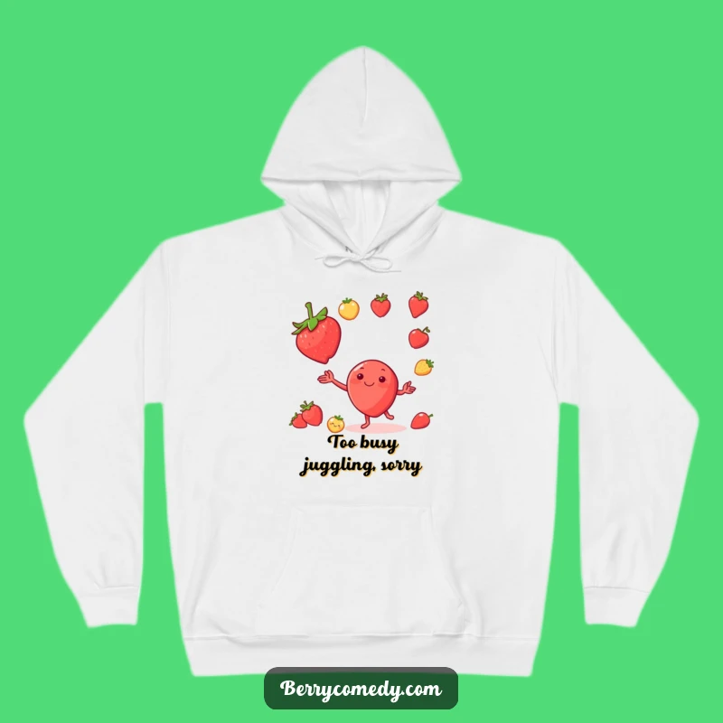 Funny Strawberry Juggling Fruit Hoodie: Cozy and Hilarious Gift for All