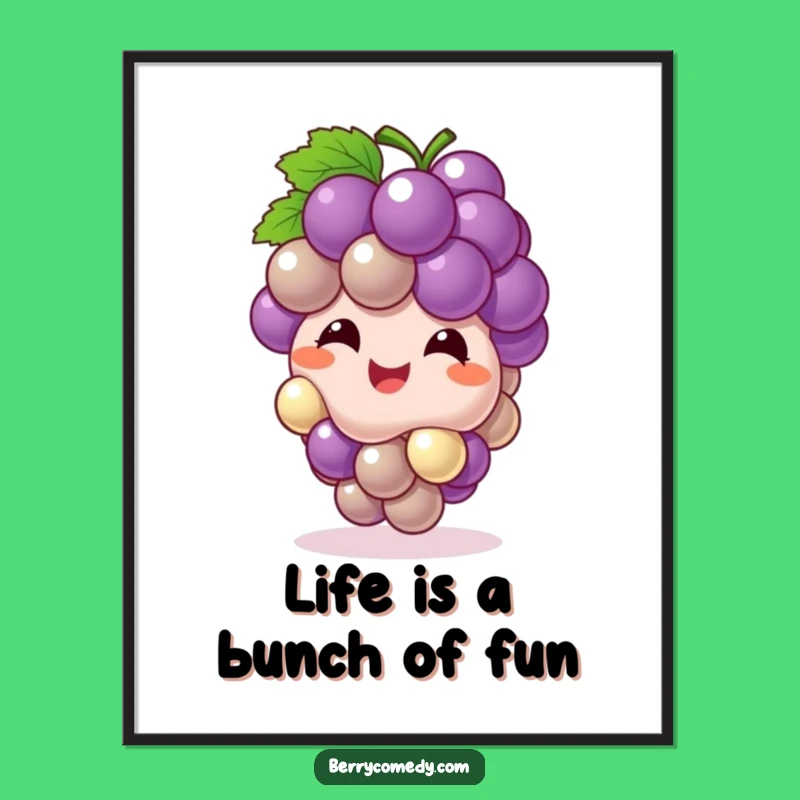 Funny Free Printable Wall Art: Bouncing Grape Decor - DIY Download