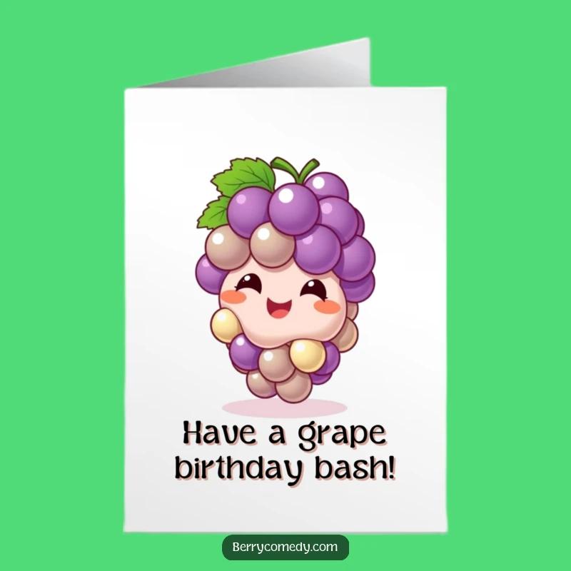 Free Printable Birthday Card: Bouncing Grape - Giggles Galore Downloadable Gift