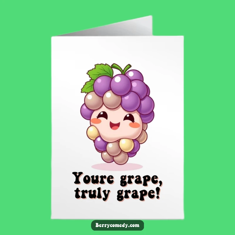 Free Printable Congrats Card: Bouncing Grape - Joyful Celebration Downloadable