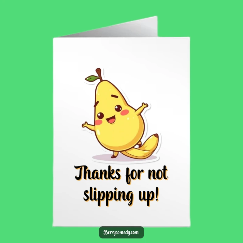 Free Printable Thank You Card: Pear Slip - Comical Gratitude Downloadable