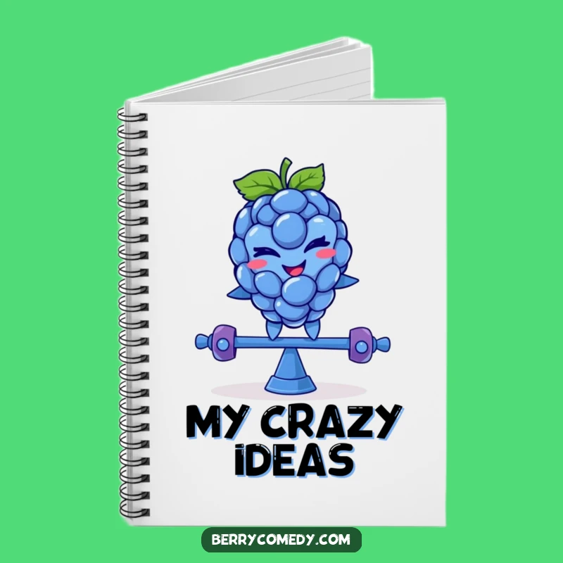 Funny Blue Raspberry Teeter-Totter Notebook: Mischievous Wink Diary, Gift!