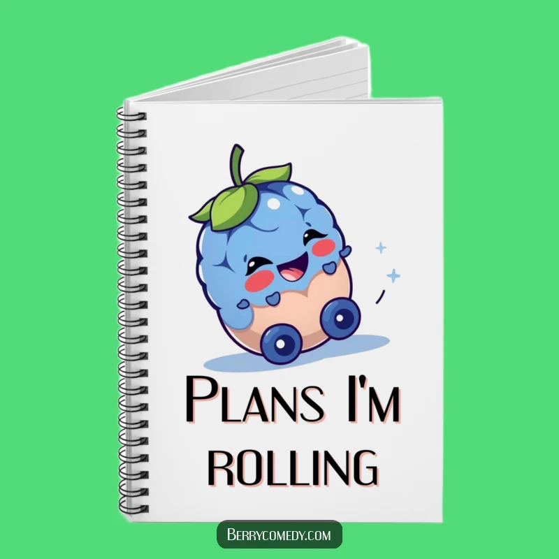 Funny Blueberry Rolling Downhill Notebook: Jot Down Ideas with Playful Humor Gift