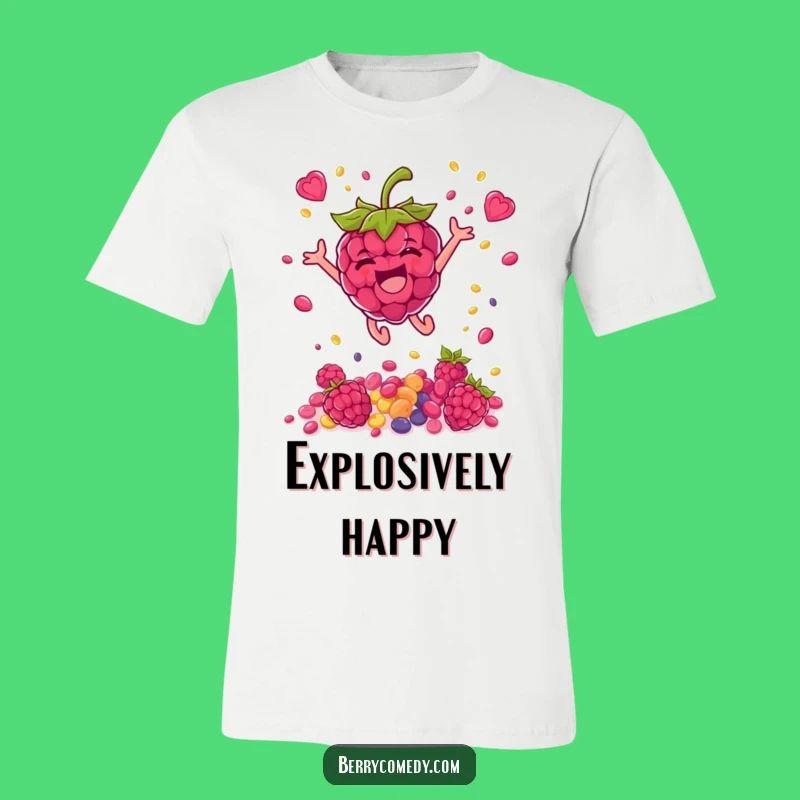 Funny Raspberry Leaping Seeds T-Shirt: Vibrant and Comical Gift Tee