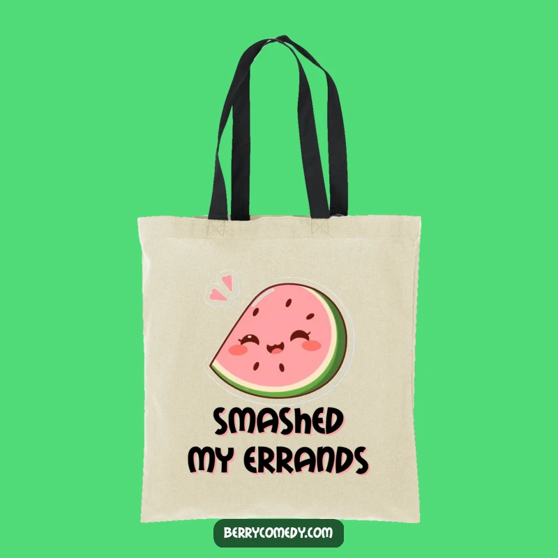 Funny Watermelon Bounce Tote Bag: Giggling Wedge, Great Gift!