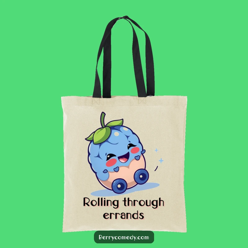 Funny Blueberry Rolling Downhill Tote Bag: Practical and Playful Gift
